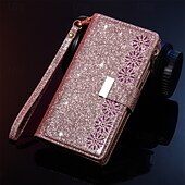 cheap iPhone Cases-Phone Case For iPhone 16 Pro Max Plus iPhone 15 Pro Max Plus iPhone 14 13 12 11 Pro Max Plus Mini SE Wallet Case with Stand Holder Magnetic Zipper Retro TPU PU Leather