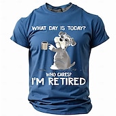 cheap Men&#039;s Funny T shirts-Men&#039;s Dog Funny Slang T shirt Short Sleeve T shirt 3D Print Crew Neck Shirt Retro Vintage Casual Street Casual Bar Black Blue Green Spring &amp; Summer Clothing Apparel S M L XL 2XL 3XL