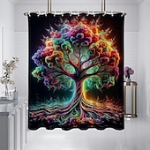 abordables Rideaux de Douche-Rideau de douche avec crochets 180cm*180cm(70&quot;*70&quot;) polyester lavable imperméable motif paysage peinture à l&#039;huile Van Gogh Arbre de Vie