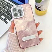 abordables Coques iPhone-téléphone Coque Pour iPhone 16 Pro Max Plus iPhone 15 14 Pro Max Plus iPhone 13 Pro Max Coque Arriere Avec Support Protecteur d&#039;objectif de caméra Antichoc Placage PC