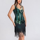 abordables Robes de Pratique-Danse latine Robe Paillettes Gland Fantaisie Femme Utilisation Entraînement Sans Manches Taille haute Polyester