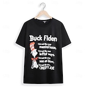 baratos Camiseta gráfica masculina-Homens Letra Pistola Camiseta T-shirt Algodão Manga Curta Gráfico Camisa Preto Branco Vinho Camiseta confortável Esportes Feriado Roupas de estilistas