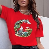 baratos Gráfico de personagem de desenho animado e filme-A Viagem de Chihiro Totoro Japonesa/Curta Camiseta lavada com ácido extragrande Imprimir Arte Gráfica Para Casal Homens Mulheres Adulto Dia Das Bruxas Carnaval Baile de Máscaras Hot Stamping Rua