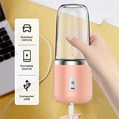 cheap Kitchen Appliances-1pc Dual Cup Electric Juicer Portable Rechargeable Juice Blender Cup Multi-Function Fruit &amp; Vegetable Juice Maker Cup For Home Kitchen Car Charging Power Bank &amp; Laptop Charging Outdoor Picnic