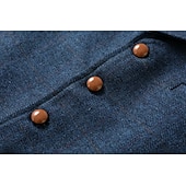 cheap Men&#039;s Vest-Men&#039;s Vest Waistcoat Daily Wear Going out Vintage Fashion Spring &amp;  Fall Buttons Polyester Comfortable Plain Single Breasted V Neck Regular Fit Deep Green Navy Dark Gray Light Grey Vest