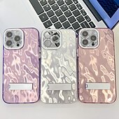 abordables Coques iPhone-téléphone Coque Pour iPhone 16 Pro Max Plus iPhone 15 14 Pro Max Plus iPhone 13 Pro Max Coque Arriere Avec Support Protecteur d&#039;objectif de caméra Antichoc Placage PC