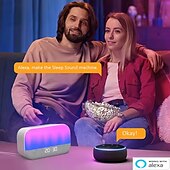 お買い得  スマートライト-LEDスマートライトサンライズアラームクロックウェイクアップライトサンライズシミュレーションアラームクロック子供大人の寝室用