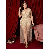 levne oblečení-Retro 20. léta 20. století Po kotníky Bubenové šaty Cosplay kostým Úbory Větší velikosti Velký Gatsby Svatební host Flitry Boncuklar Třpytivý lesk Dámské Vánoce předvečer Všech svatých Karneval