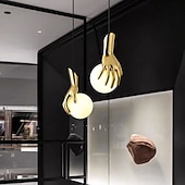 abordables Luces de isla-LED Pendant Light Warm White 15cm 1-Light Creative Luxury White Glass Shade Globe Golden Hand G4 Modern Pendant Lantern Design for Bedroom Dining Room 110-240V
