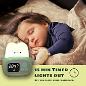 cheap Stationery-Toast Clock Timer Lamp Cute LED Bread Night Light with USB Dimmable Table Clock Alarm for Kids Soft Light