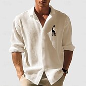 economico camicia da uomo con bottoni-Per uomo Camicia a nido d&#039;ape Camicia Estiva Camicia casual Camicia a maglia a nido d&#039;ape Bianco Verde chiaro Rosa Grigio scuro Albicocca Manica Lunga Testurizzato Moda Collo ripiegato Vacanza Ferie