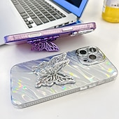 お買い得  iPhone用ケース-電話 ケース 用途 iPhone 16 Pro Max プラス iPhone 15 14 Pro Max Plus iPhone 13 Pro Max バックカバー スタンド付き カメラレンズプロテクター 耐衝撃 バタフライ 仕上げ PC