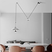 abordables Suspension-Lampe suspendue à LED blanc chaud 30/40/50 cm lustre à branches à poulie industrielle avec lampe à fil rétractable de style campagnard rétro réglable pour éclairage intérieur et éclairage de plafond