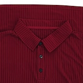 preiswerte Klassisches Poloshirt für Herren-Herren Golfshirt Golf Poloshirts Lässig Arbeit Revers Langarm Basic Modern Einfach Knöpfe Frühling &amp; Herbst Normale Passform Weiß Golfshirt