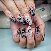 baratos Acessórios-1conjunto Resina Clássico Melhor qualidade Criativo Moda dia das Bruxas Festa / Noite Festival Unhas postiças para Unha de Dedo