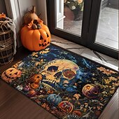 お買い得  ハロウィンの寝室-ゴシックなハロウィーンのフロアマットは、ダークなエレガンスであなたの装飾を高めます