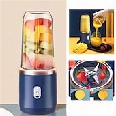 cheap Kitchen Appliances-1pc Dual Cup Electric Juicer Portable Rechargeable Juice Blender Cup Multi-Function Fruit &amp; Vegetable Juice Maker Cup For Home Kitchen Car Charging Power Bank &amp; Laptop Charging Outdoor Picnic