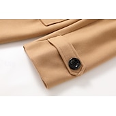 billiga Trenchcoat för män-Herr Vinterkappa Peacoat Trenchcoat Utomhus Dagliga kläder Höst vinter 95% polyester 5% bomull Ytterkläder Kläder Mode Streetwear Slät Kavajslag Dubbelknäppt