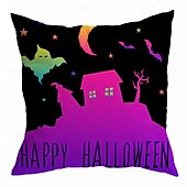 levne Halloweenská párty-halloween dekorace strašidelné dekorativní přehozené polštáře povlak 1ks měkký čtvercový povlak na polštář povlak na polštář do ložnice obývací pokoj pohovka gauč křeslo dýňové lebky