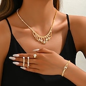 cheap Jewelry Sets-Bridal Jewelry Sets Four-piece Suit Imitation Diamond 1 Necklace 1 Bracelet 1 Ring Earrings Women&#039;s Elegant Stylish Sweet Lovely Classic Love Precious Jewelry Set For Wedding Party Evening Gift