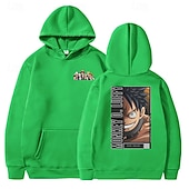 economico Grafica di personaggi di cartoni animati e film-One Piece Monkey D.Rufy Felpa con cappuccio Cartone animato Manga Manga Tasca frontale Grafica Per Da coppia Per uomo Per donna Per adulto Stampa a caldo