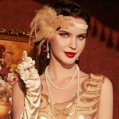 olcso Kiegészítők és még sok más-1920-as évek A nagy Gatsby Felszerelések Flapper fejpánt A nagy Gatsby Esküvői Vendég Gallér nélküli Jelmez Női Mindszentek napja Farsang Álarcos mulatság Parti Álarcos mulatság Esküvői fogadás