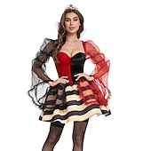 levne Dámské Kostýmy-Alice in Wonderland Pohádka srdcová královna Červená královna Jed Šaty Kostým Sexy kostým Obleč se Filmové kostýmy for Dámské Dospělí Karneval Plesová maškaráda Večírek
