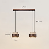 voordelige Cilinderontwerp-led hanglamp warm wit 1/2/3/4-lichts postmodernisme creatief hout steen slaapkamer nachtkastje licht e27 restaurant tv achtergrond muur hanglamp armaturen 85-265v