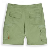 cheap Holiday-Men&#039;s Cargo Shorts Shorts Casual Shorts Zipper Pocket Multi Pocket Straight Leg Plain Comfort Knee Length Casual Daily Holiday Fashion Streetwear Black Green Micro-elastic