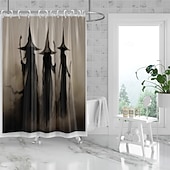 cheap Halloween Bath-Halloween Flower Witch Shower Curtain Modern Machine Washable Waterproof Polyester Fabric Used for Bathroom Decoration Bathtub with 12 Hooks