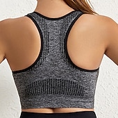 baratos Sutiã Esportivo-Mulheres Sustentação Leve Sutiã Esportivo Sutiã de corrida Costas Nadador Sem Aros Good Top Acolchoado Ginástica Esportes Relaxantes Corrida Respirável Leve Macio Azul Cinza Escuro Roxo Cor Sólida