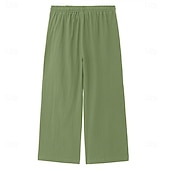 baratos Feriado-Homens Calças Calça verão Calças largas Calças de praia Calça casual Com Cordão Bolso frontal Perna reta Tecido Conforto Macio Comprimento total Ioga Feriado Praia Moda Havaiana Preto Branco