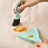 abordables Les fournitures de nettoyage-mini balai &amp;Ensemble pelle à poussière – brosse de nettoyage de bureau pour clavier, tiroirs, coins &amp;petits espaces, outil de nettoyage ménager