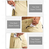 Недорогие Низ-Муж. Спортивные шорты Шорты-карго Уличные шорты Шорты для туризма и прогулок Эластичная талия Карман на молнии Полотняное плетение Дышащий Быстровысыхающий Короткие