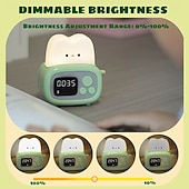 cheap Stationery-Toast Clock Timer Lamp Cute LED Bread Night Light with USB Dimmable Table Clock Alarm for Kids Soft Light