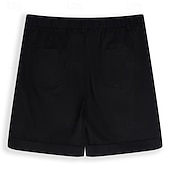 baratos Negócios-Homens Calção Shorts de linho Shorts sociais Shorts de verão Short plissado Bolsos Pregas Perna reta Tecido Conforto Respirável Comprimento do joelho Formal Trabalho Diário Moda Roupa de rua Preto