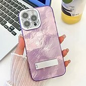 abordables Coques iPhone-téléphone Coque Pour iPhone 16 Pro Max Plus iPhone 15 14 Pro Max Plus iPhone 13 Pro Max Coque Arriere Avec Support Protecteur d&#039;objectif de caméra Antichoc Placage PC