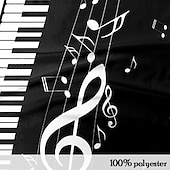 billiga Musikpolo för män-musikfestival Herr Musik Pikétröjor Golf pikétröjor Långärmad Polotröjor Krage Ledigt Semester Festkvällskläder Vardag Knappar 3D-utskrift Vår Höst Svartvit