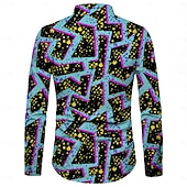cheap Tops-Retro Vintage Retro Vintage 1970s 1980s Shirt Hippie Men's Disco Party Casual Daily Shirt