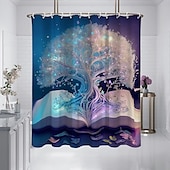 abordables Rideaux de Douche-Rideau de douche avec crochets 180cm*180cm(70&quot;*70&quot;) polyester lavable imperméable motif paysage peinture à l&#039;huile Van Gogh Arbre de Vie