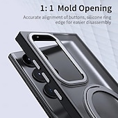 cheap Samsung Cases-Phone Case For Samsung Galaxy S24 S23 Ultra Plus S23 S25 Ultra Magnetic Adsorption With Magsafe with Stand Holder Magnetic Full Body Protective TPU