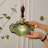 abordables Luces de isla-Lámpara colgante LED de 1/2/3 luces, lámpara colgante de vidrio vintage, candelabros ajustables en altura, ambiente sencillo, adecuado para pasillos de dormitorio, cafetería, loft, 85-265v