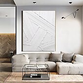 preiswerte Stillleben-Gemälde-3D-Ölgemälde in Weiß, handgemalt, dickes strukturiertes Ölgemälde, handgemaltes beige-weißes Gemälde auf Leinwand, abstraktes 3D-Ölgemälde in Weiß mit Struktur, Wandkunst, Gemälde für Wohnzimmer,