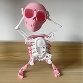 abordables Jouets de farces et de gags-1pc bricolage assemblage 3d impression crâne dansant crâne dansant jouet drôle Halloween cadeau à collectionner jouet créatif