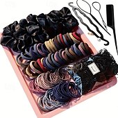 abordables Accessoires de coiffure-ensemble d&#039;accessoires pour cheveux pour gros intestin - élastiques à cheveux polyvalents, cordes à cheveux simples et combinaisons de cercles à cheveux pour des coiffures élégantes - parfait pour