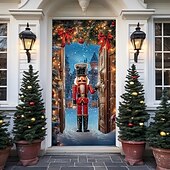 olcso Karácsonyi ajtóburkolatok-karácsonyi ajtódíszek ajtóhuzatok karácsonyi diótörő ajtó kárpit ajtófüggöny dekoráció háttér beltéri/kültéri ajtó transzparens bejárati ajtóhoz parasztház ünnepi parti dekorációs kellékek