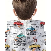 billiga Pojkens 3D Sporter &amp; Spel-Pojkar 3D Grafisk Bilar Huvtröja Långärmad Vår Höst Mode Streetwear Barn 4-12 år Huva Utomhus Ledigt Dagligen Normal