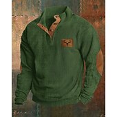 tanie Podstawowe bluzy-Męskie Bluza dresowa Czarny Biały Zielony Khaki Szary Stójka Kolorowy blok Niejednolita całość Sport i turystyka Codzienny Święto Moda miejska Podstawowy Codzienny Wiosna i jesień Odzież Bluzy z