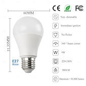 levne LED žárovky kulaté-6ks 9w led globe žárovky 900 lm e27 a60(a19) 8 led korálků smd 2835 teplá bílá studená bílá 220-240 v