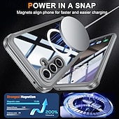 cheap Samsung Cases-Phone Case For S24 FE S25 Ultra Back Cover Magnetic Support Wireless Charging Shockproof Retro TPU Acrylic